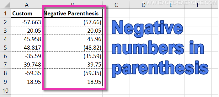 excel for mac making negative numbers in parentheses